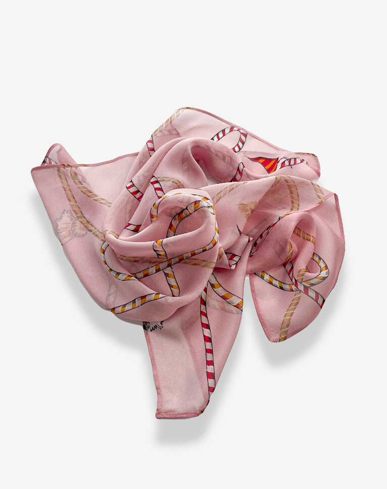 hedvábný šátek růžový